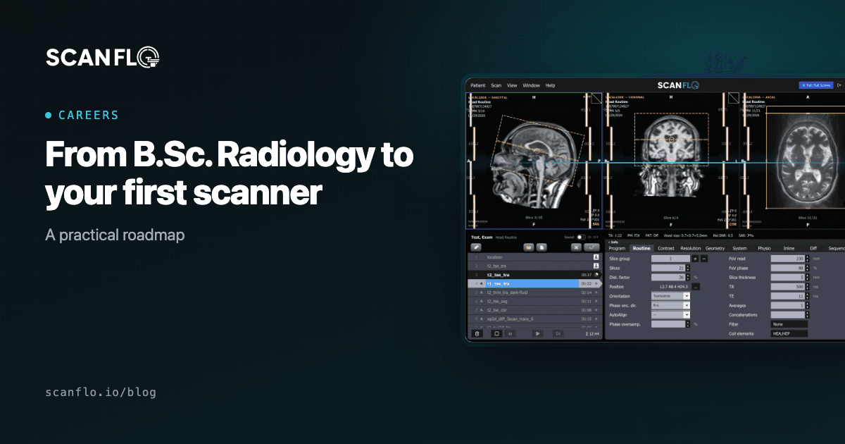 A roadmap from B.Sc. Radiology to the first scanner, beside the ScanFlo MRI console